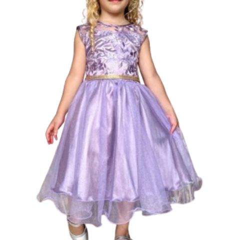 Vestido Infantil Lilás Princesa Sofia Daminha