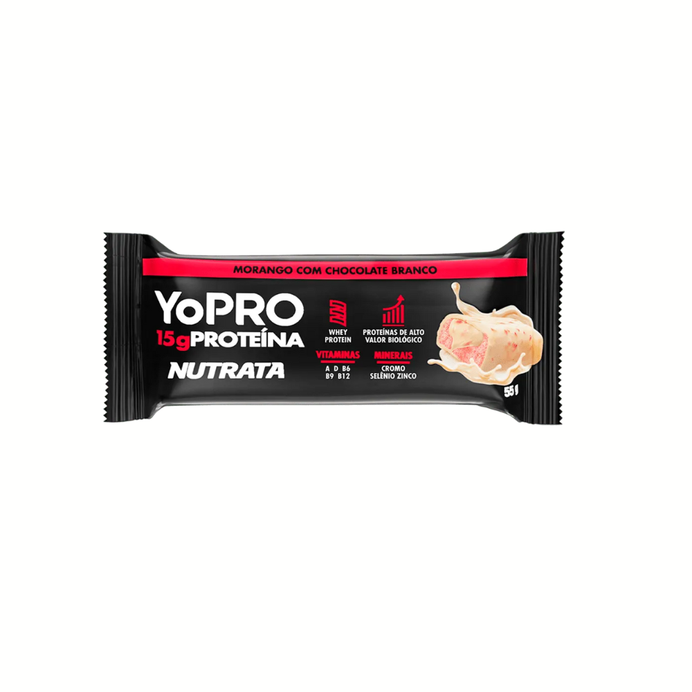 NUTRATA YOPRO 55G MORANGO COM CHOCOLATE BRANCO