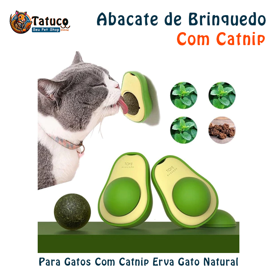 Abacate De Brinquedo Para Gatos Com Catnip Erva Gato Natural