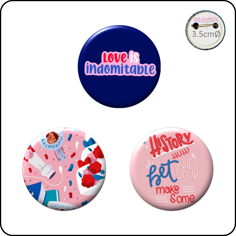 Botton GEDUMIX Vermelho Branco E Sangue Azul 1.0 - 3 Peças