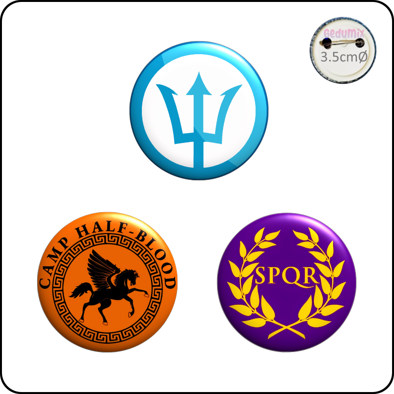 Botton GEDUMIX Percy Jackson 1.0 - 3 Peças