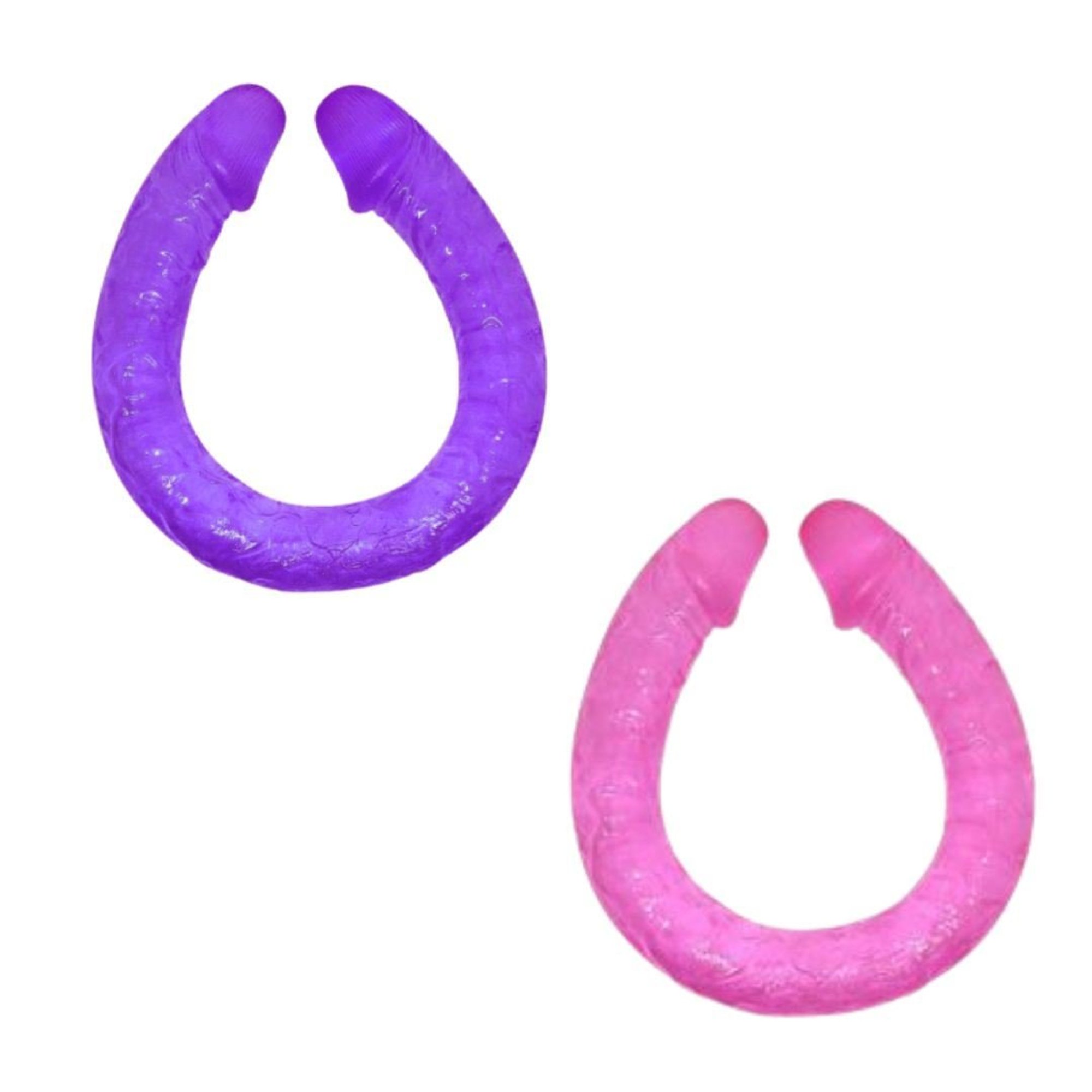 Prótese Dupla Flexível Double Dones Jelly  Rosa 48,5 X 3,5 Cm Baile