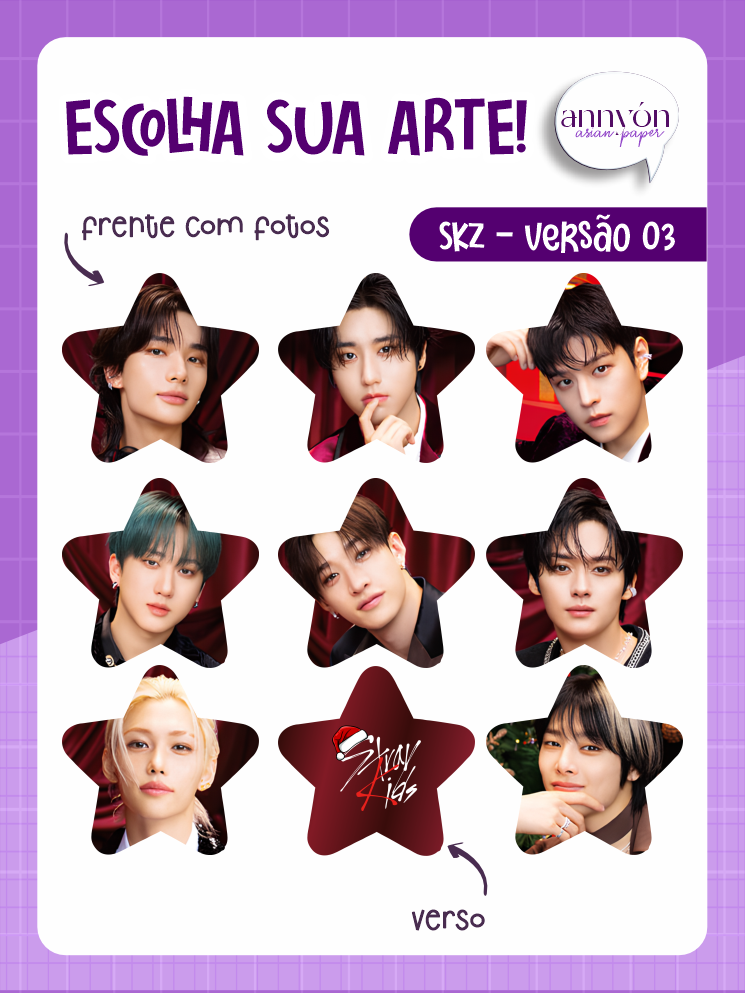 Estrelas Natalinas Acrílicas   Stray Kids | Versão 03