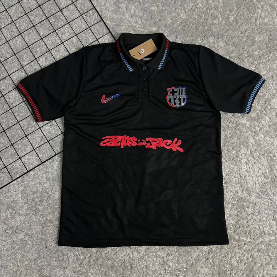 Camisa de Time Barcelona Polo Preta Cactus Jack