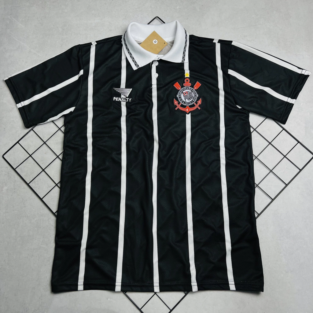 Camisa de Time Corinthians Polo Retrô Preta
