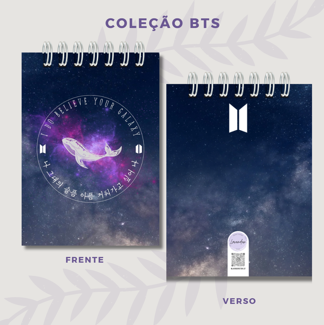 KIT BTS - AGENDA 2026 + CALENDÁRIO DE MESA 2026 + BLOCO DE ANOTAÇÕES