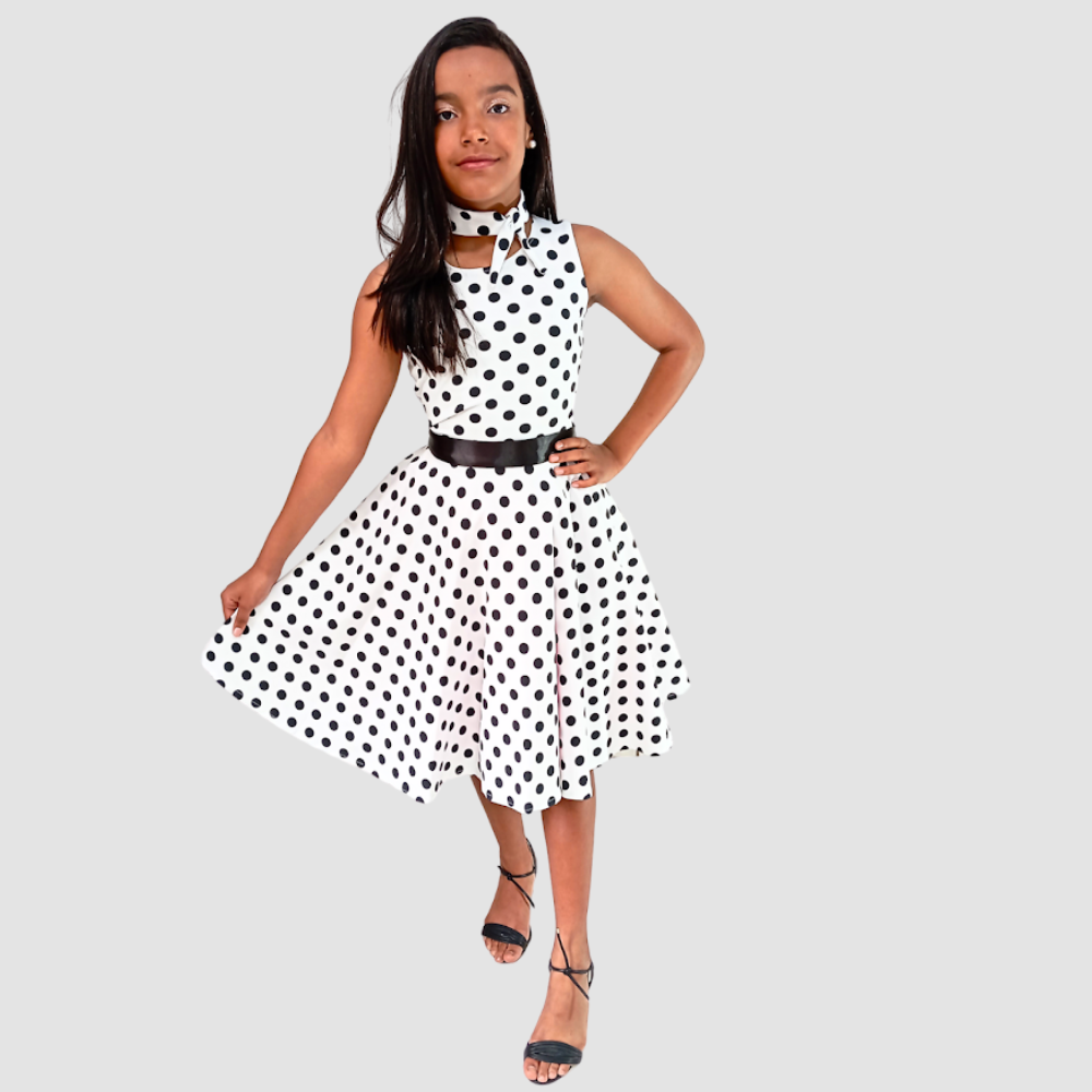 Vestido Poá Regata Infantil
