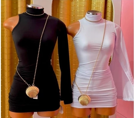 Vestido Feminino Suplex Premium Curto- De Manga Lateral Moda Gringa