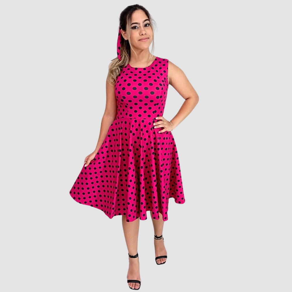 Vestido Poá Regata Adulto