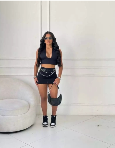 Conjunto Gringa Multiforma Saia curta Cropped Costa Nua Sem Bojo Suplex