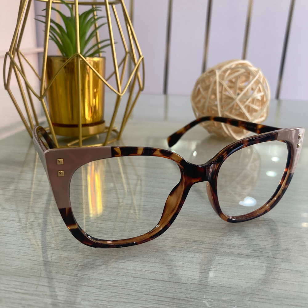 Óculos de Grau Feminino Júlia | Armação Gatinho Oversized Tartaruga