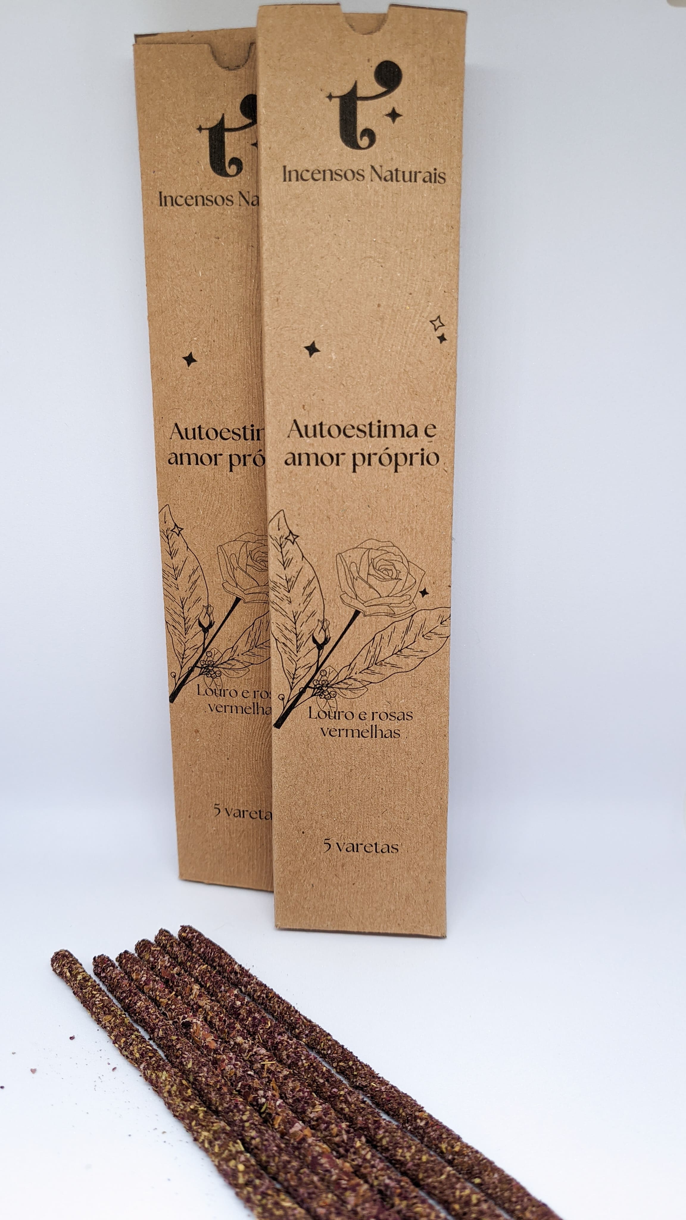 Incenso Natural de Rosas Vermelhas e Louro   Amor e Prosperidade