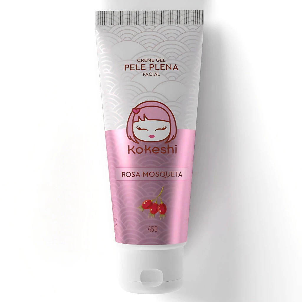 Creme Gel Hidratante Facial Pele Plena Kokeshi Rosa Mosqueta e Óleo de Girassol 45g
