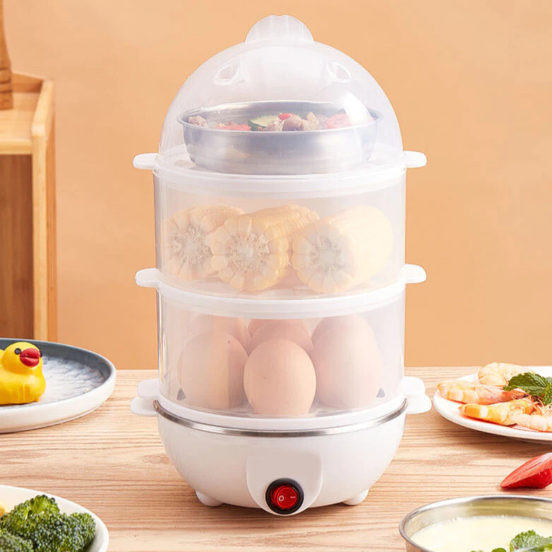 Cozedor a Vapor 3 Andares Multiuso para Ovos, Legumes, Milho 110v