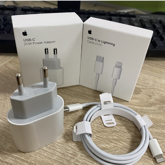 Kit Carregador De iPhone Fonte com Cabo USB-C Lightning iOS Tipo C Carregamento Rápido 1m 20w