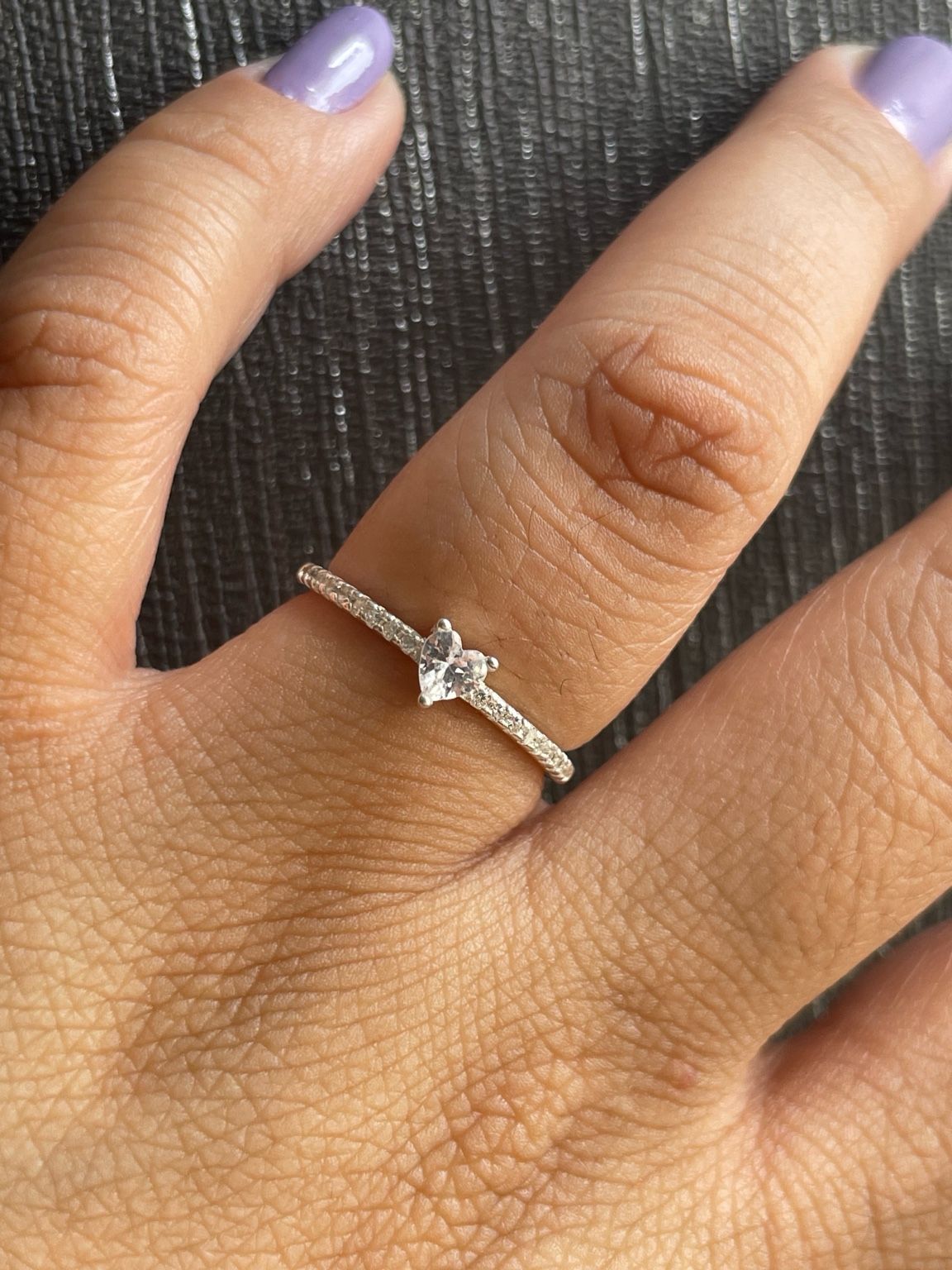 Anel solitário coração CRISTAL