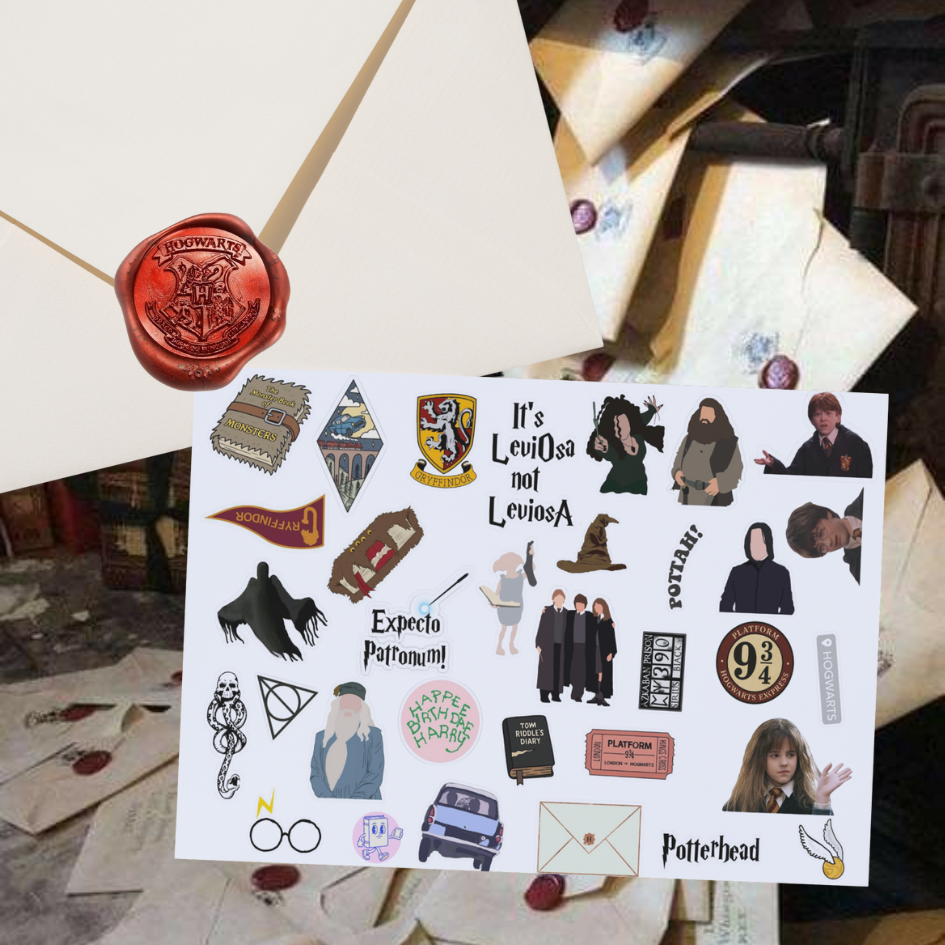 Cartela de adesivos - Harry Potter