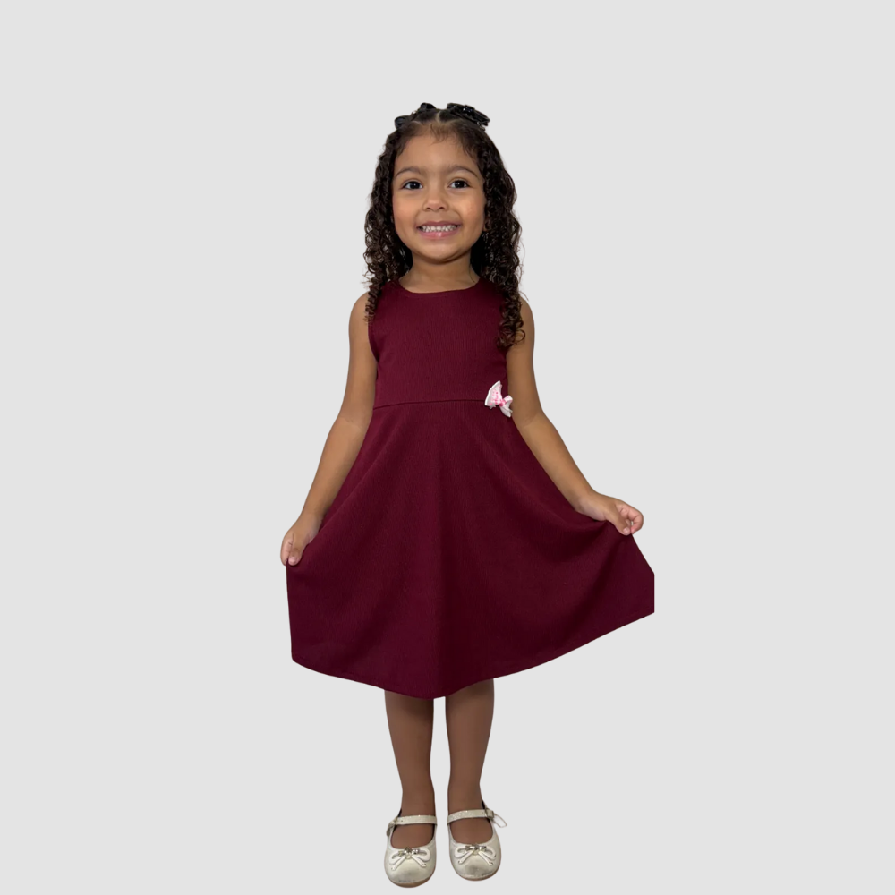 Vestido Infantil Regata Malha Canelada