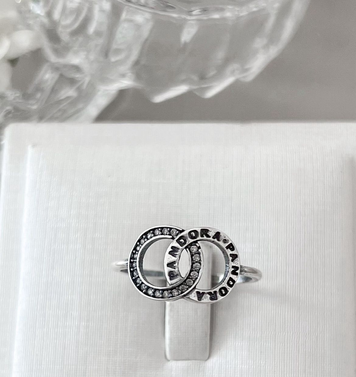 Anel pandora dois circulos envelhecido