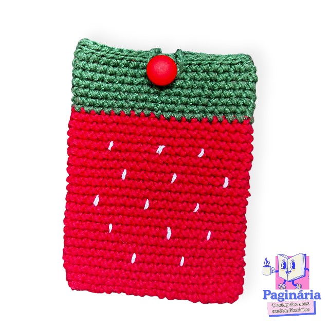Case Kindle Crochê - Morango