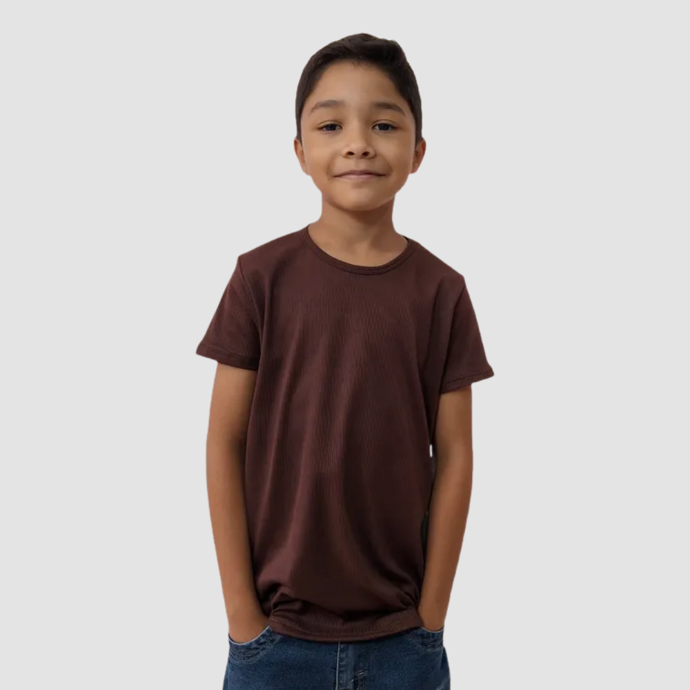 Camiseta Masculina Infantil Malha canelada