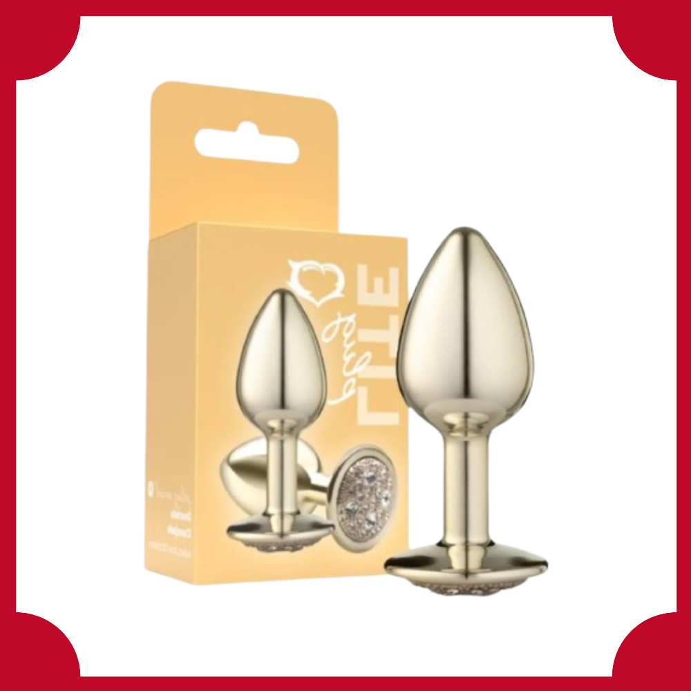 Plug Anal Dourado Com Pedra Cravejada