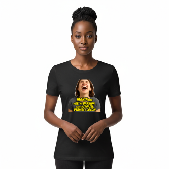 Camiseta Tradicional, Gola Redonda, Casual com Rei na Barriga