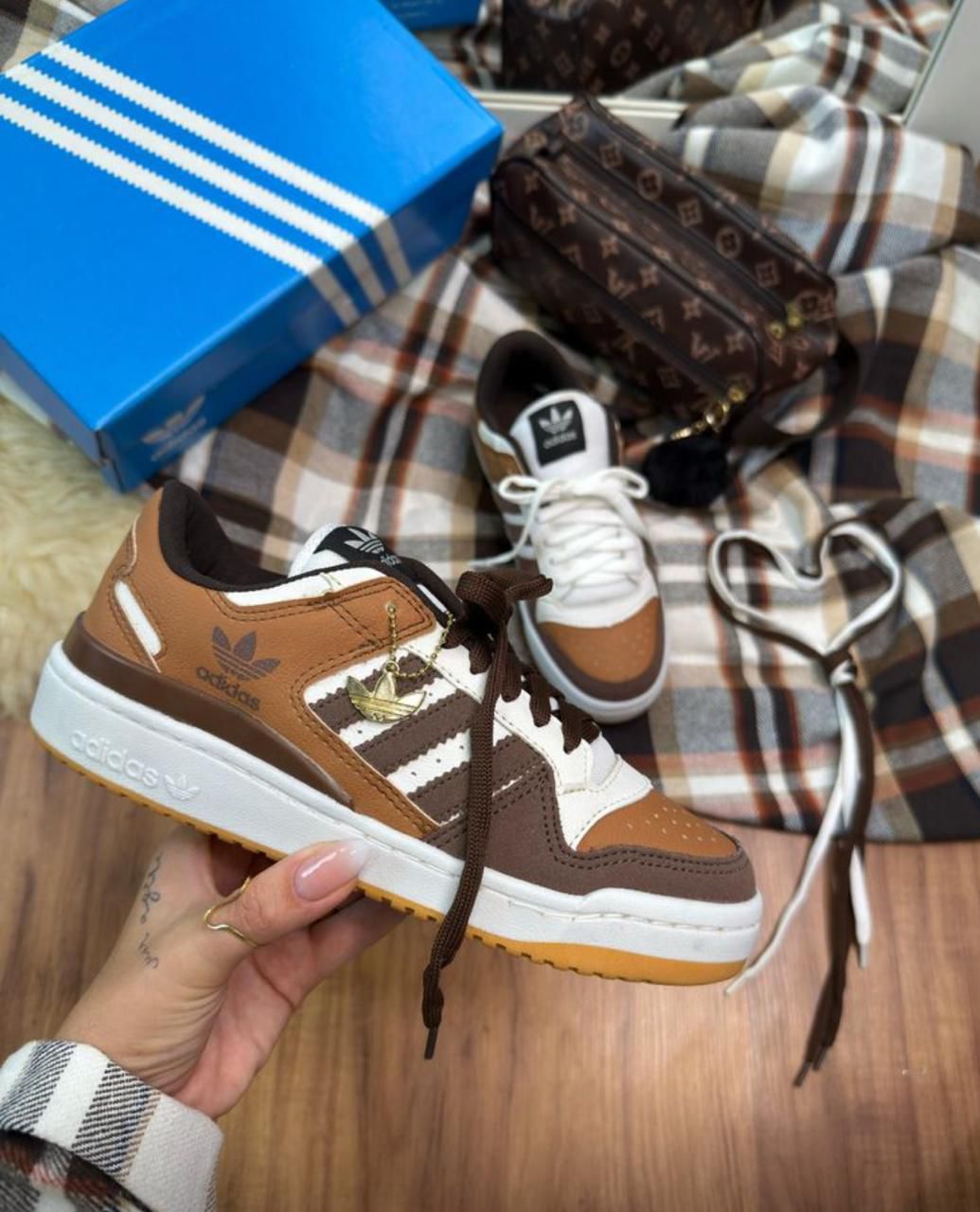 Adidas Fórum Low Premium Branco Canela Marrom