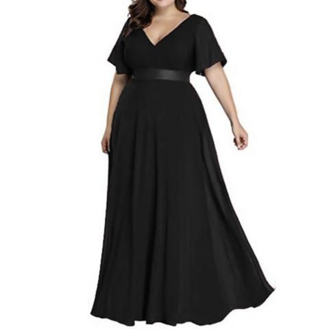 Vestido de Festa Malha com Elastano Plus Size
