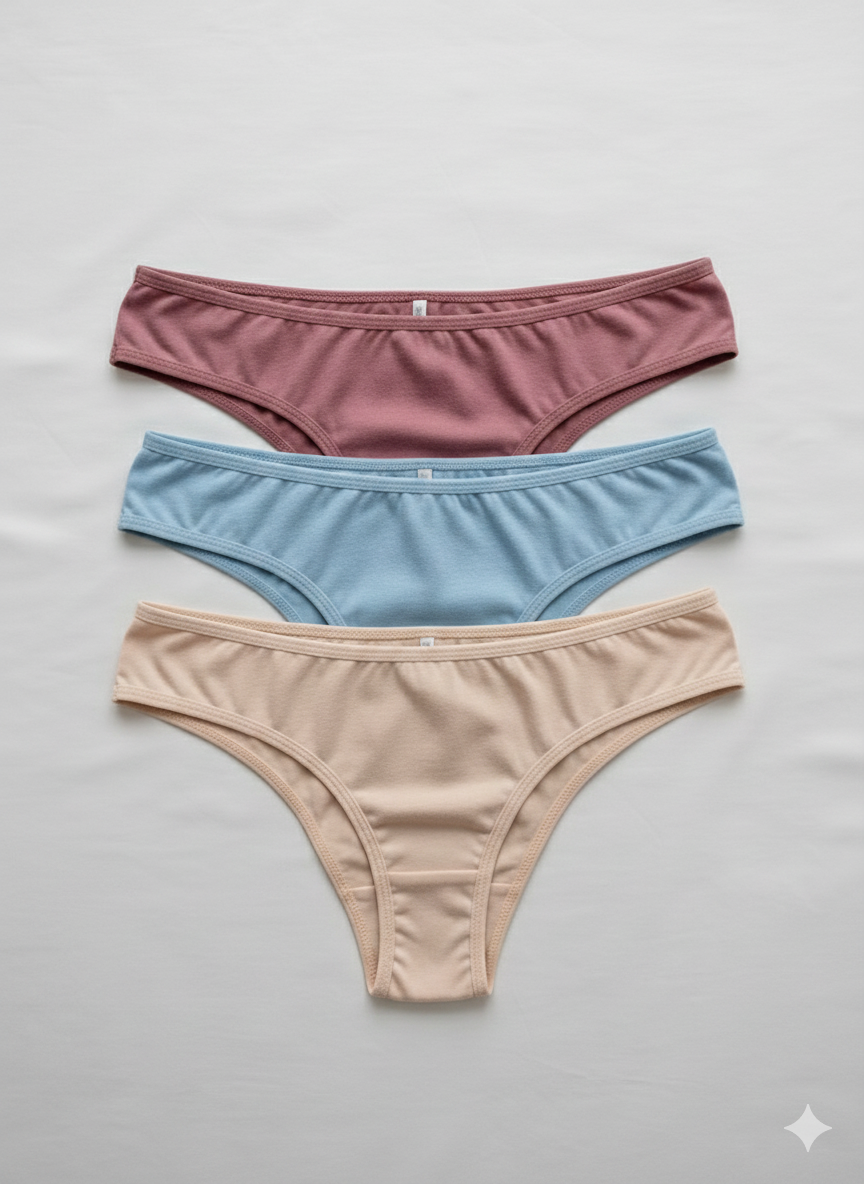 KIT 03 CALCINHAS DE ALGODÃO TANGUINHA ULTRA COMFORT: SORTIDAS