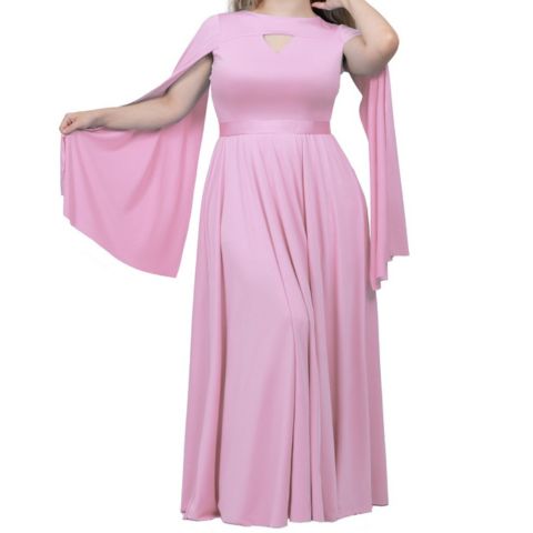 Vestido De Festa Manga Longa Aberta Plus Size