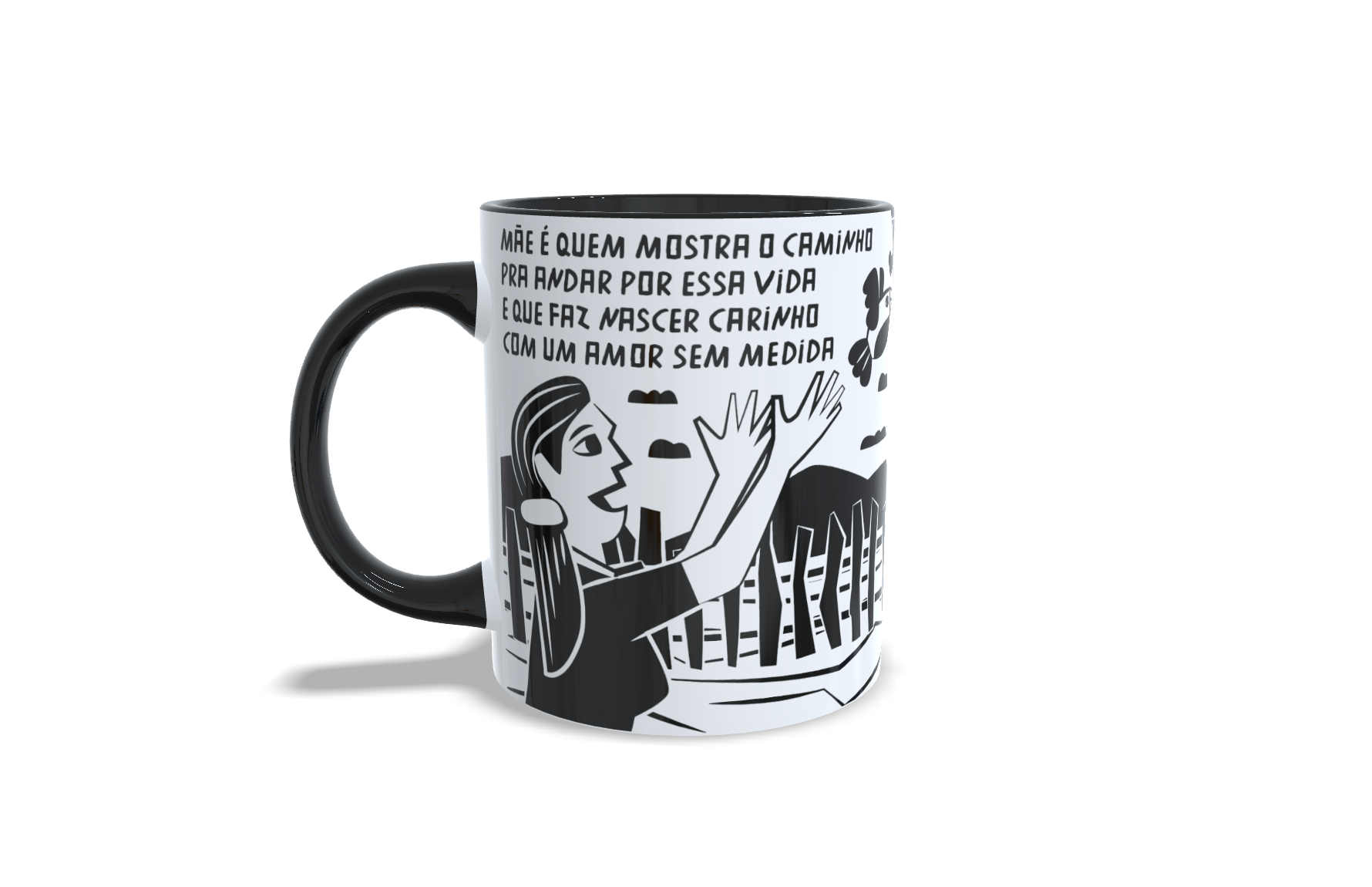 Caneca Mainha Eu Te Amo Visse - Preta