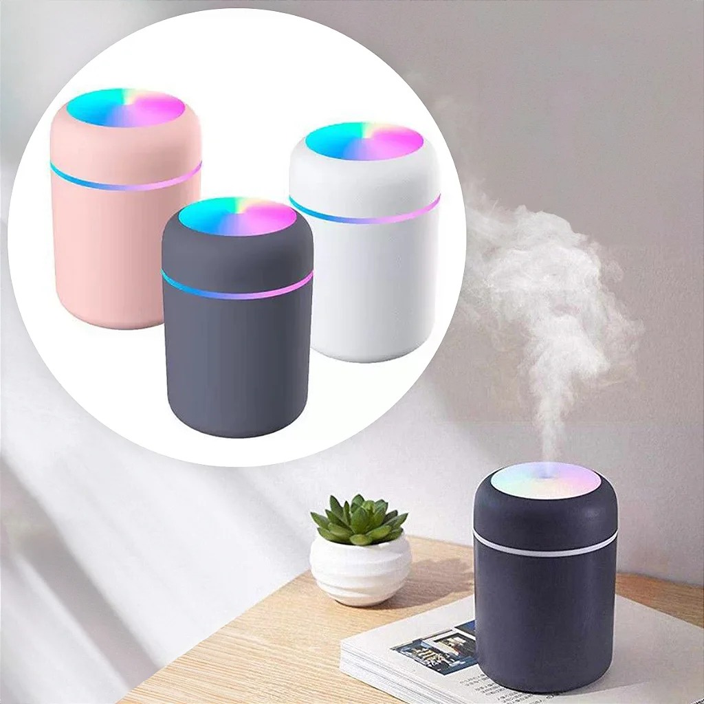 Umidificador H2o Lumen Difusor Usb 300ml Com Led Colorido