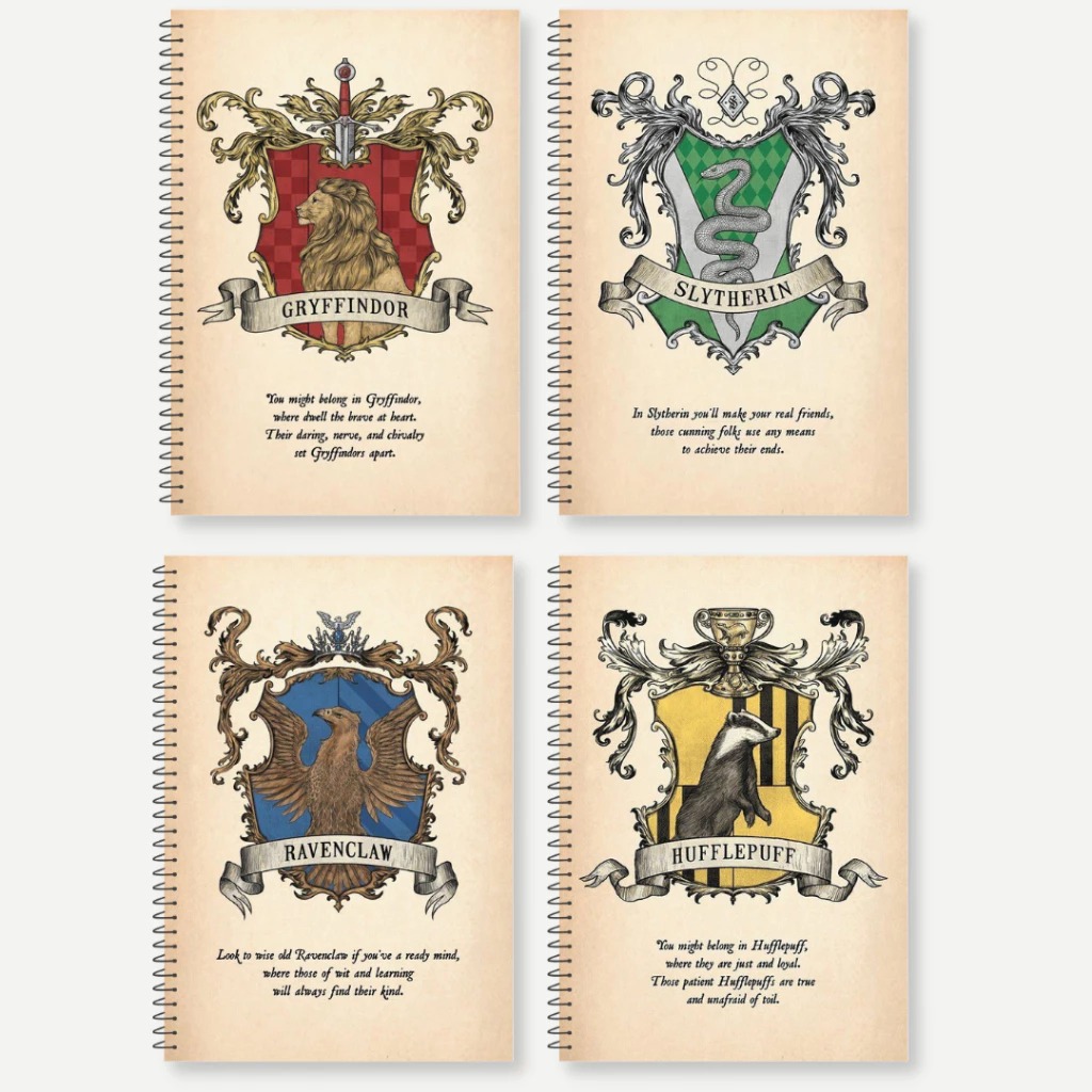 Caderno A5 Casas do Harry Potter Capa dura - Sketchbook Claro