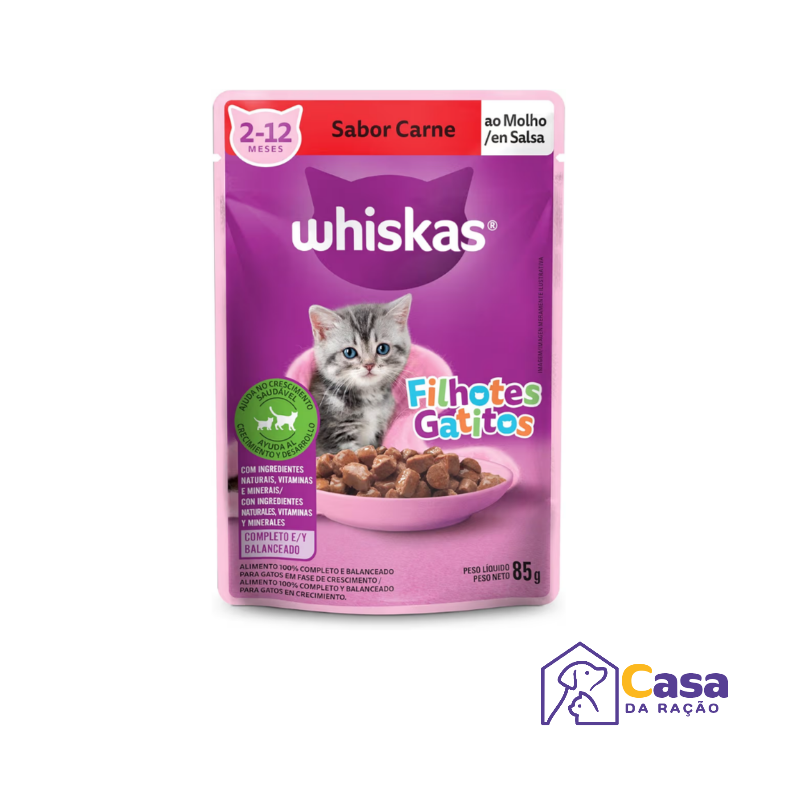 Sachê Whiskas Sabor Carne para filhotes 85g
