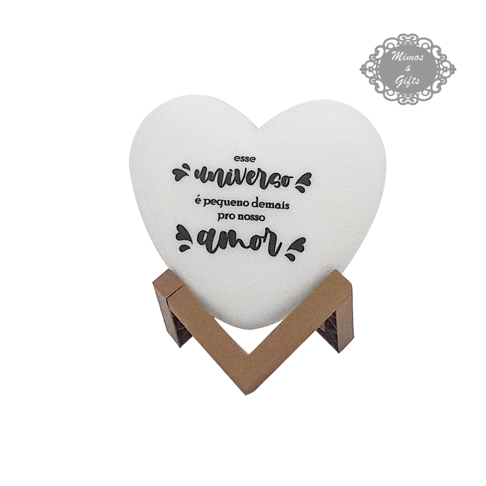 Luminária Coração com Suporte Esse Universo é Pequeno