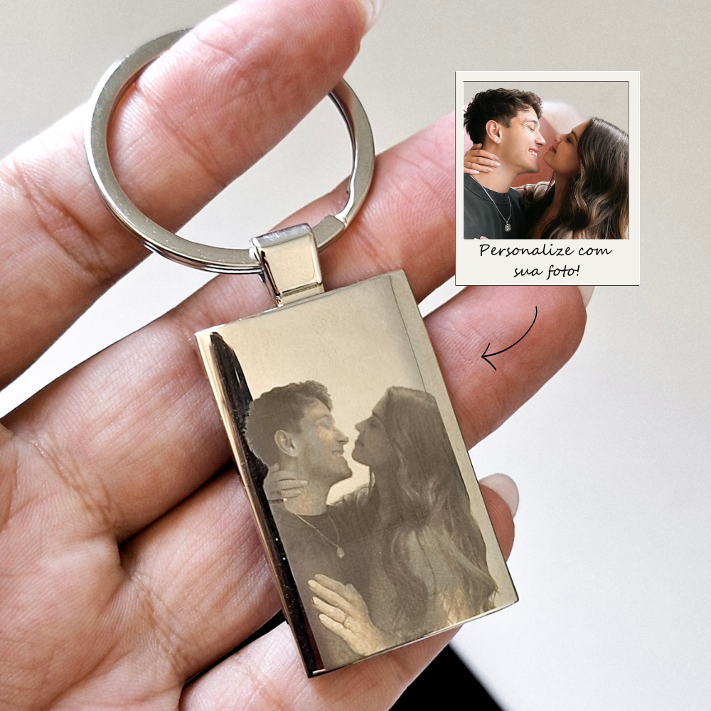 Chaveiro Inox Personalizado + Caixinha de Presente