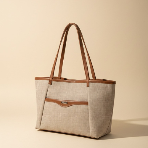 Bolsa Sereia praia Palha Bege Studio Piza   Bolsa Feminina de Praia Elegante com Necessaire