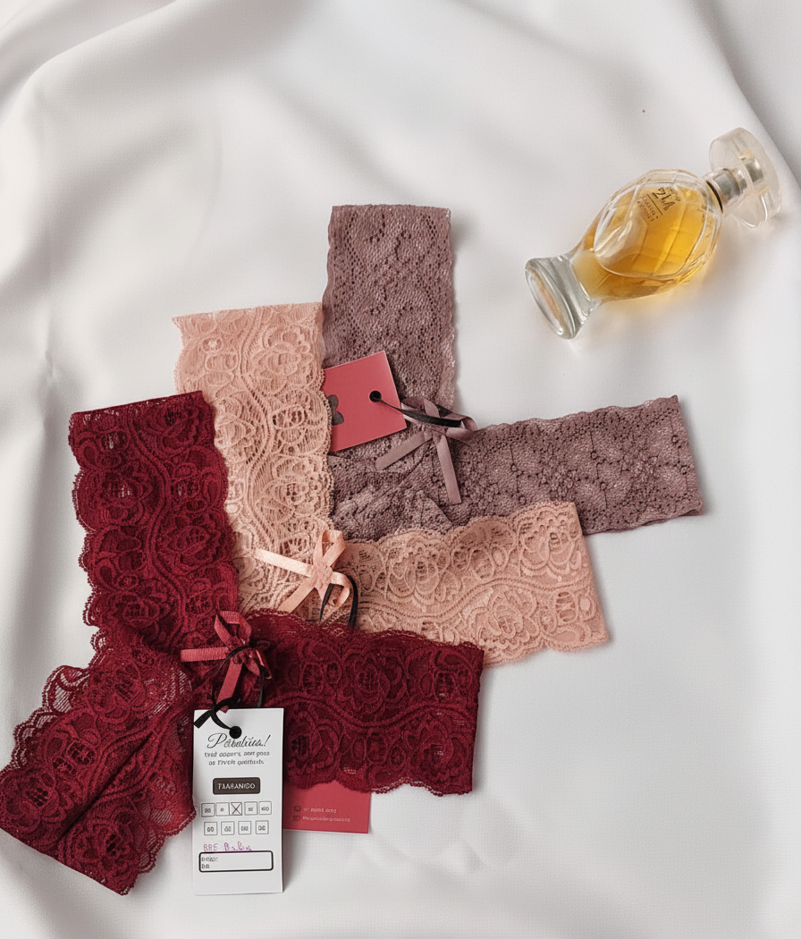 Calcinha fio dental em renda estilo asa delta