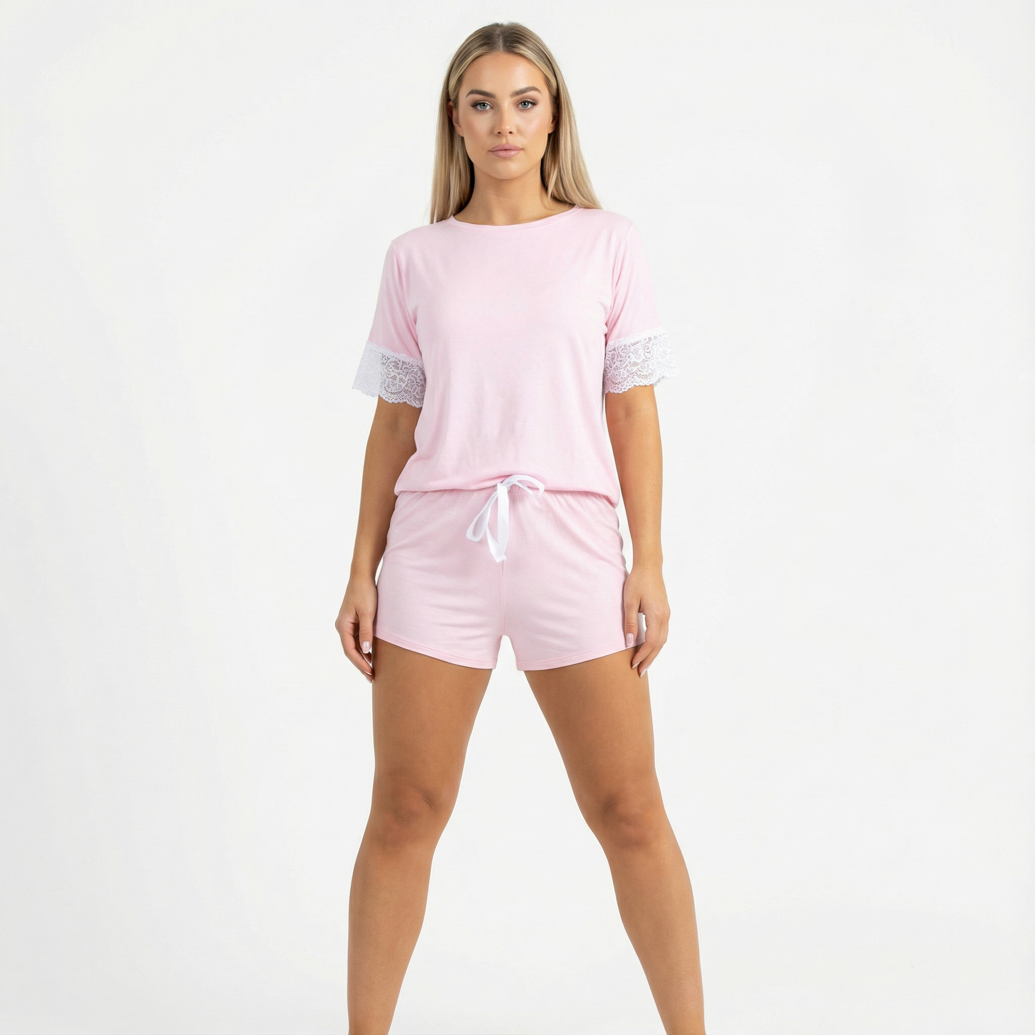 Pijama Baby Doll Feminino Lunare Rosa Micro Sensitivy Renda Conforto