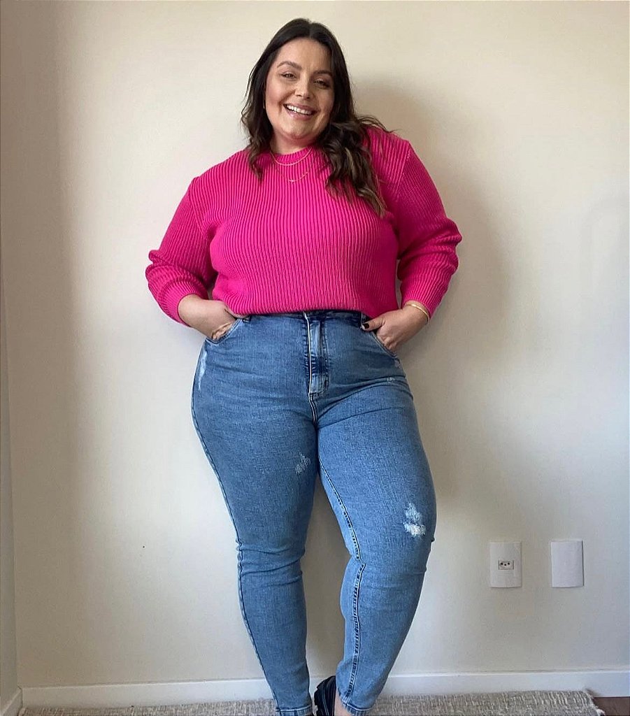 Tricot Plus Size Rosa Pink