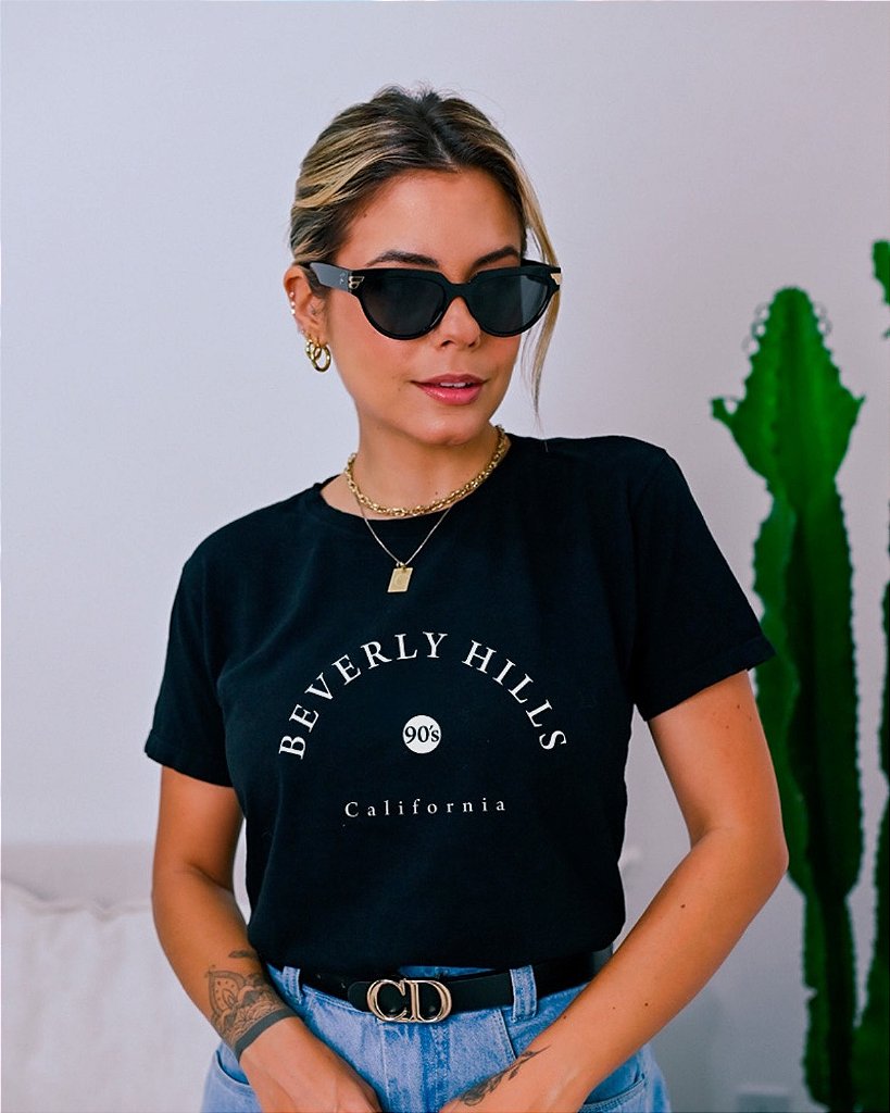 T-shirt Preta Beverly Hills 90,s