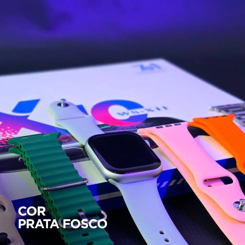 Smartwatch WS-X11 Series 10 (47mm) | Super Kit com 7 Pulseiras (Inclui Aço Milanesa)