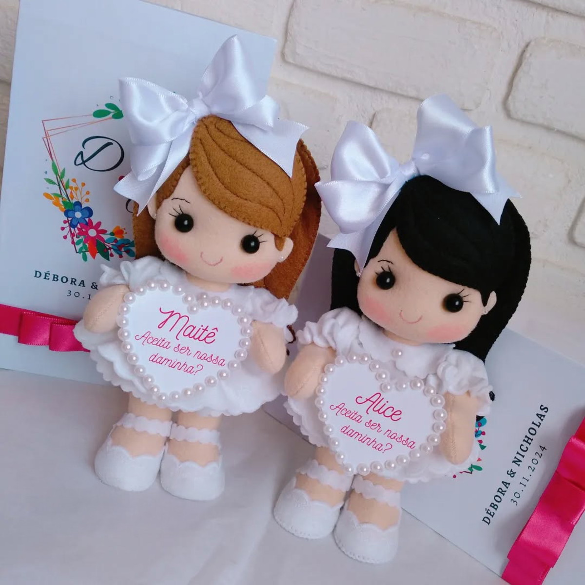 Convite para Daminhas e Pajens + Caixa Cartonada Personalizada