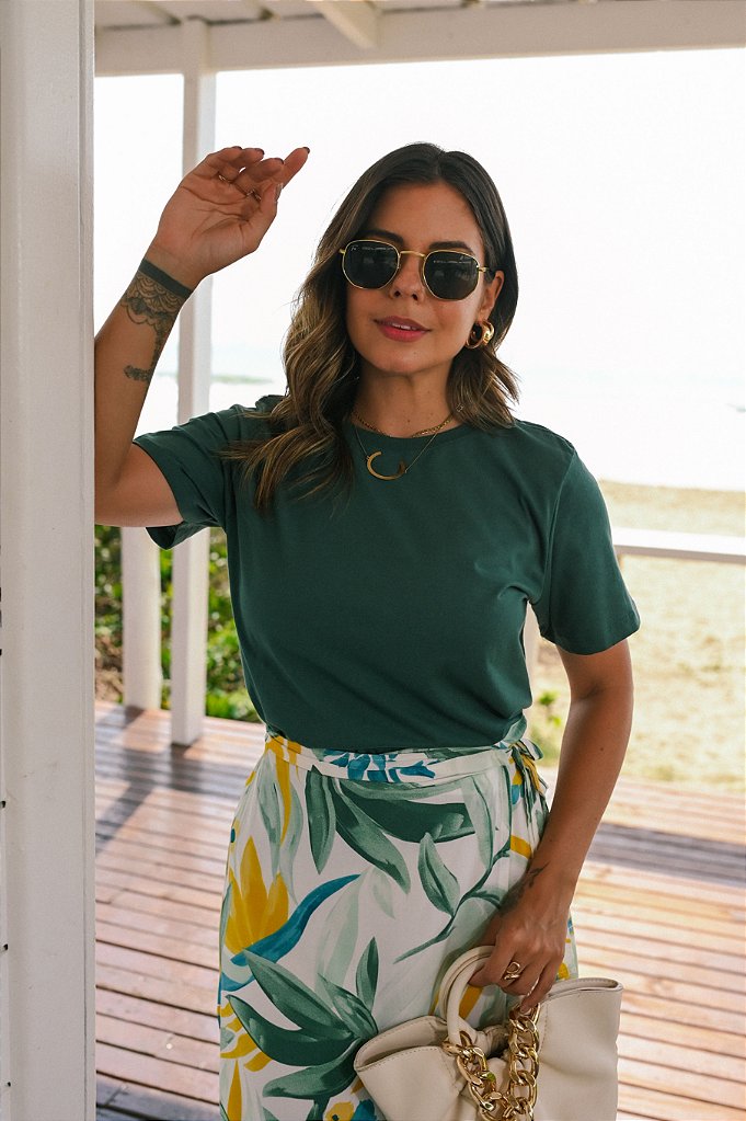 T-shirt Básica Verde Militar