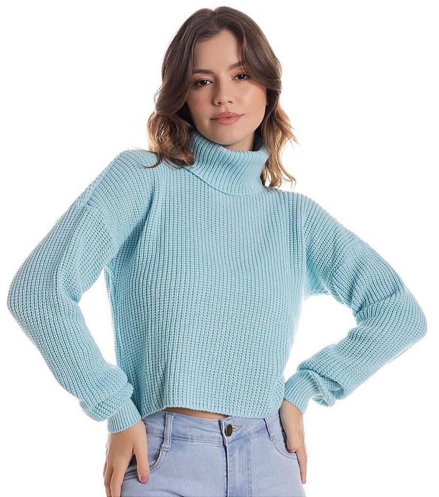 Cropped Tricot Azul