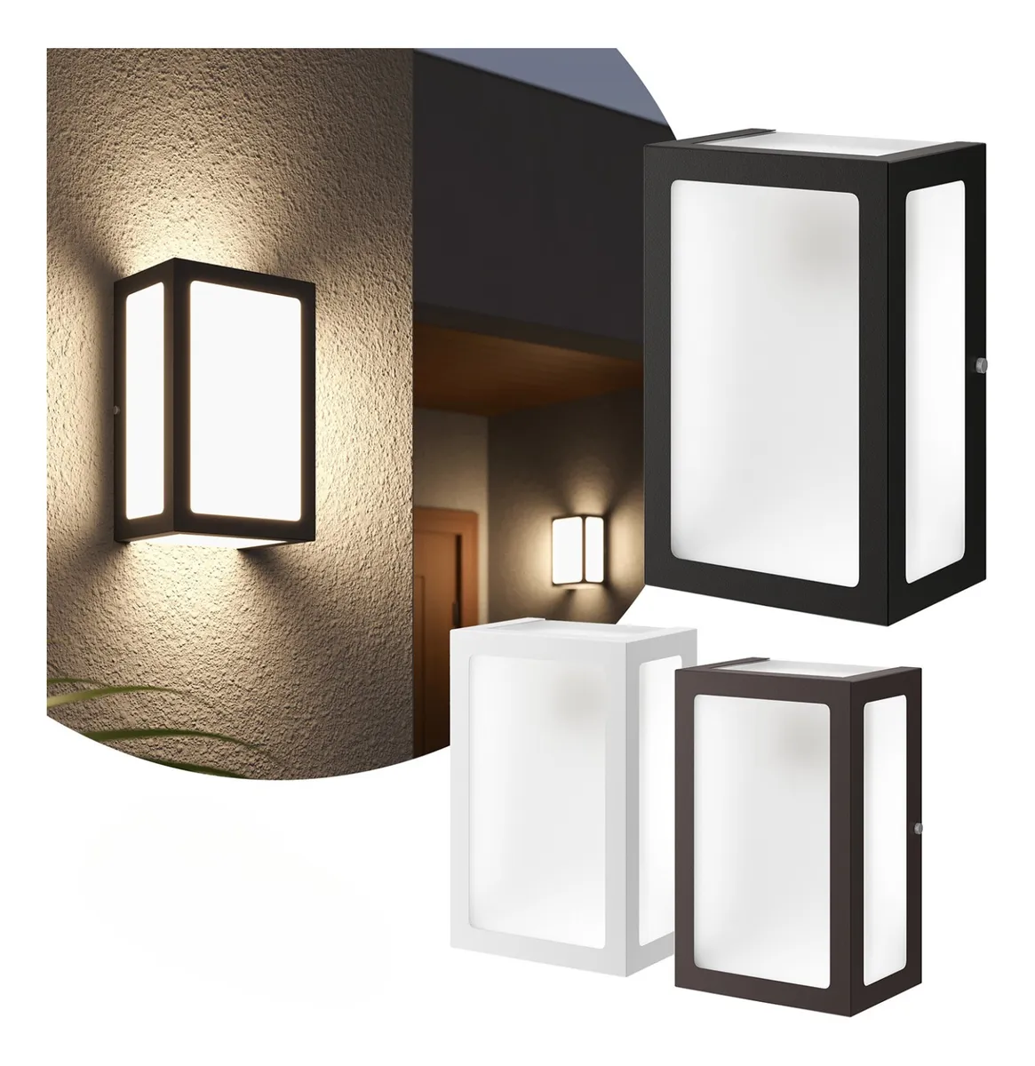 Luminária Externa 5 Focos com Vidro Jateado Preta, Branca ou Marrom