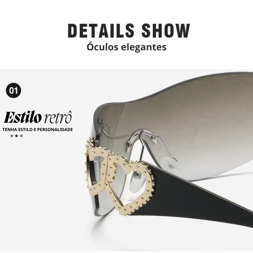 Óculos de sol Mulher 2023 de Luxo Tendência Sombra Rosa Goggle 2000'S