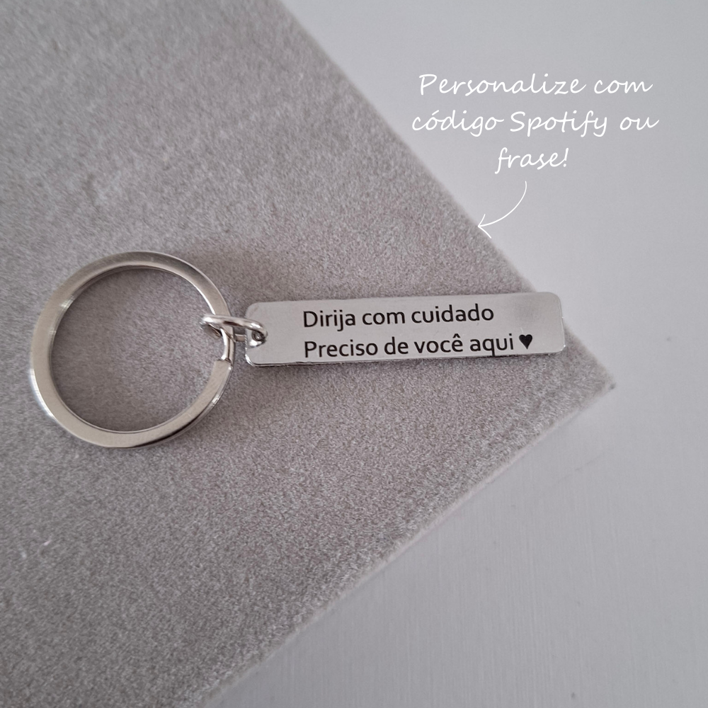 Chaveiro Plaquinha Personalizado | Aço Inox