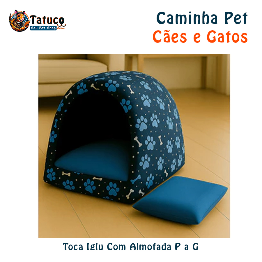 Cama Pet para Cachorro e Gato Toca Iglu P a G